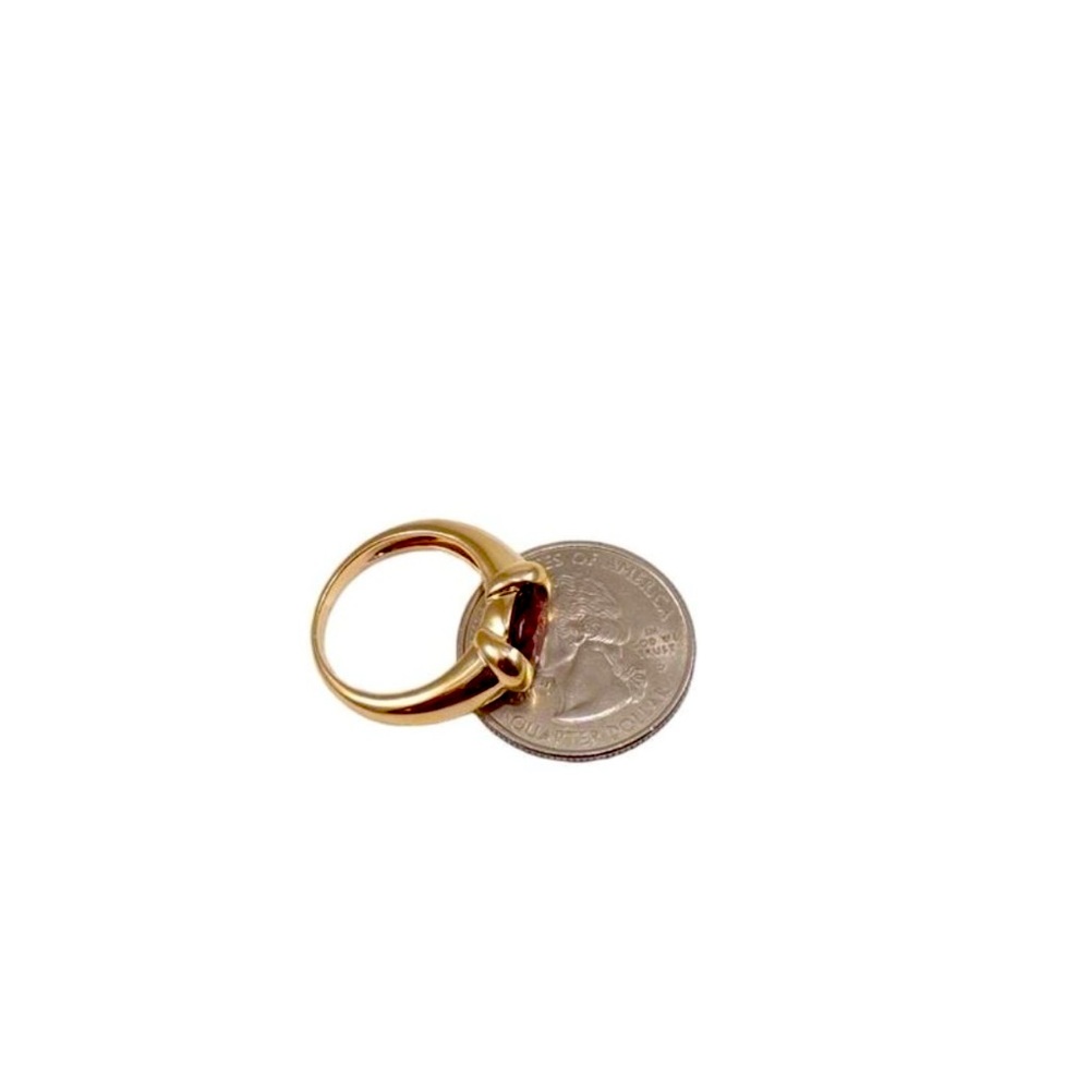 14k Yellow Gold Red Garnet Ring Size 7.5 - Picture 5 of 5